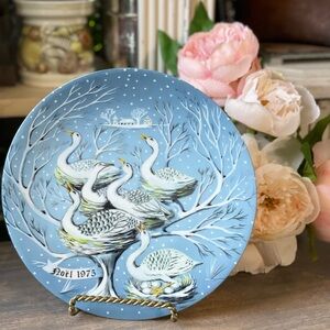 Haviland Limoges 6 geese a laying 12 days of Christmas Plate #6 France